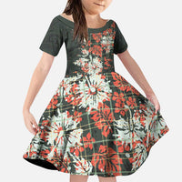 Hawaii Tartan With Hibiscus Family Matching Summer Maxi Dress and Hawaiian Shirt Polynesian Pattern Vintage