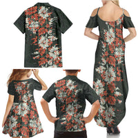 Hawaii Tartan With Hibiscus Family Matching Summer Maxi Dress and Hawaiian Shirt Polynesian Pattern Vintage