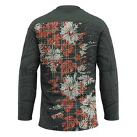 Hawaii Tartan With Hibiscus Hockey Jersey Polynesian Pattern Vintage LT9 - Polynesian Pride