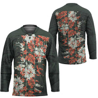 Hawaii Tartan With Hibiscus Hockey Jersey Polynesian Pattern Vintage LT9 - Polynesian Pride