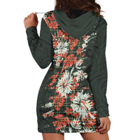 Hawaii Tartan With Hibiscus Hoodie Dress Polynesian Pattern Vintage
