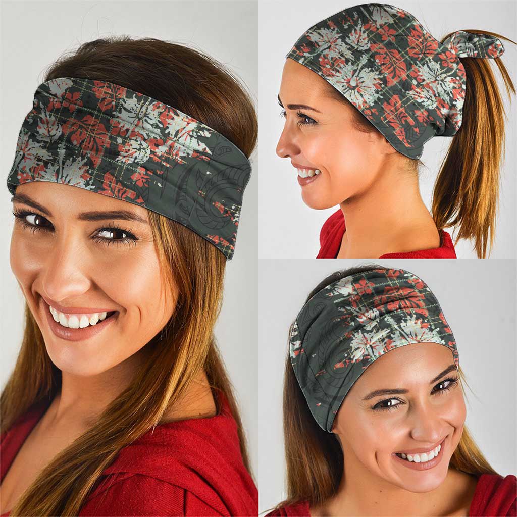 Hawaii Tartan With Hibiscus Neck Gaiter Polynesian Pattern Vintage