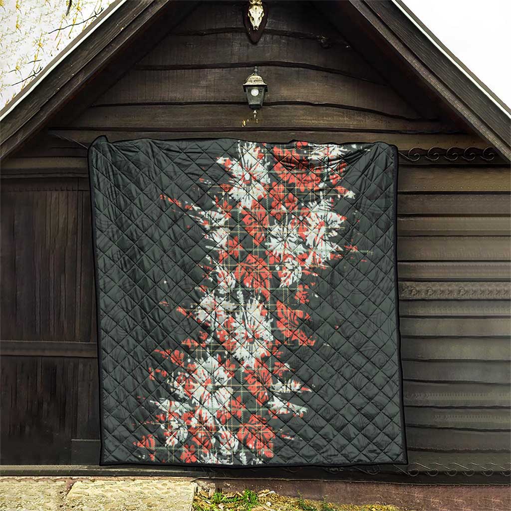 Hawaii Tartan With Hibiscus Quilt Polynesian Pattern Vintage
