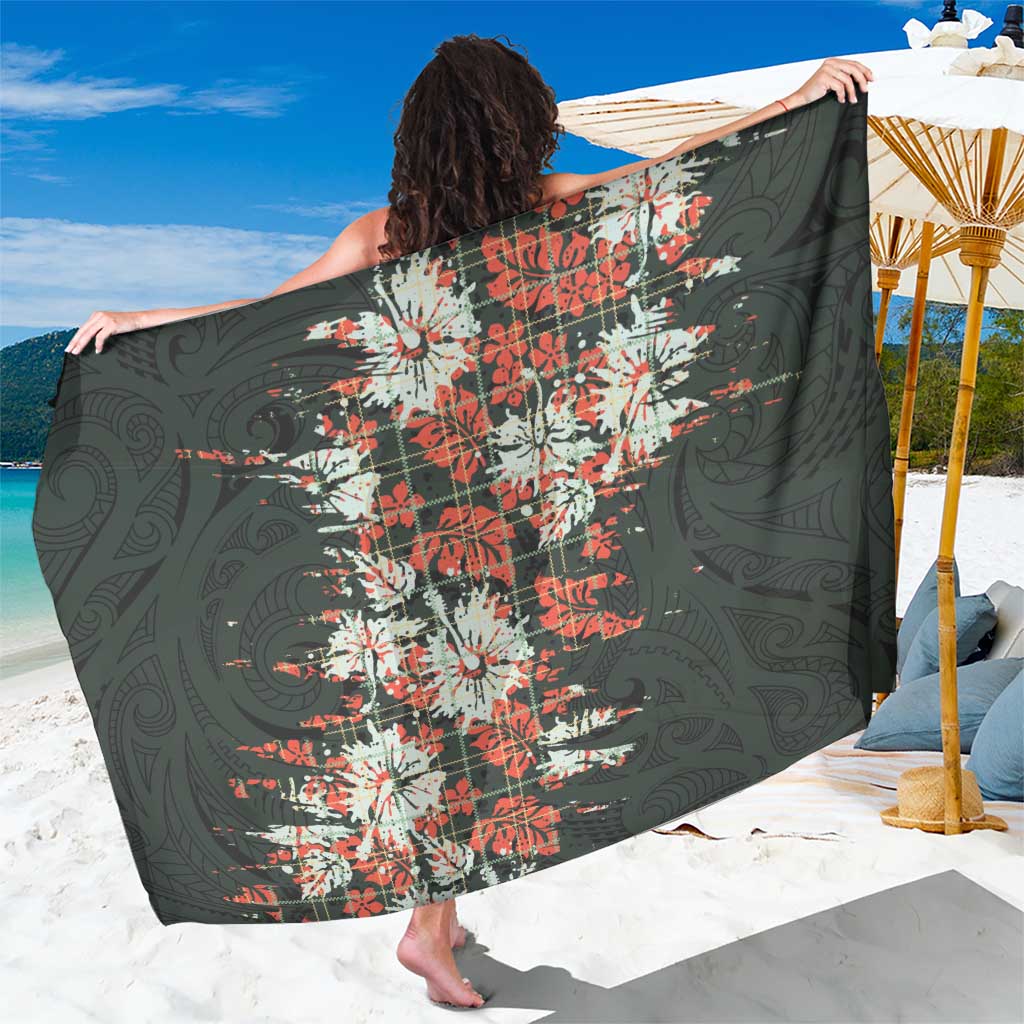 Hawaii Tartan With Hibiscus Sarong Polynesian Pattern Vintage