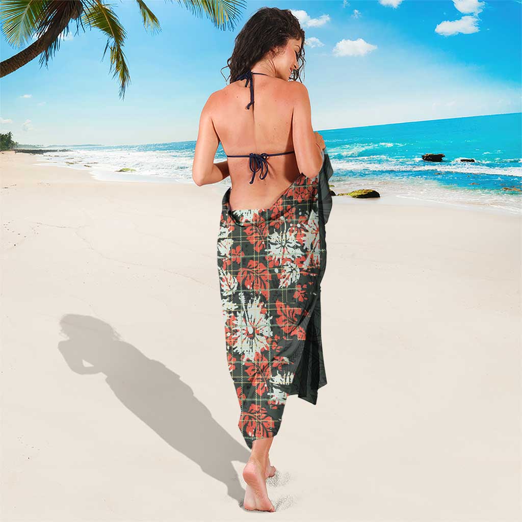 Hawaii Tartan With Hibiscus Sarong Polynesian Pattern Vintage