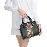 Hawaii Tartan With Hibiscus Shoulder Handbag Polynesian Pattern Vintage