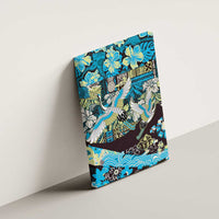 Japanese Hawaiian Crane Canvas Wall Art Blue Tapa Patchwork Pattern LT9 - Polynesian Pride