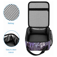Japanese Hawaiian Crane Lunch Bag Purple Tapa Patchwork Pattern LT9 - Polynesian Pride