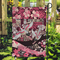 Japanese Hawaiian Crane Garden Flag Soft Pink Tapa Patchwork Pattern