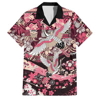 Japanese Hawaiian Crane Hawaiian Shirt Soft Pink Tapa Patchwork Pattern LT9 Pink - Polynesian Pride