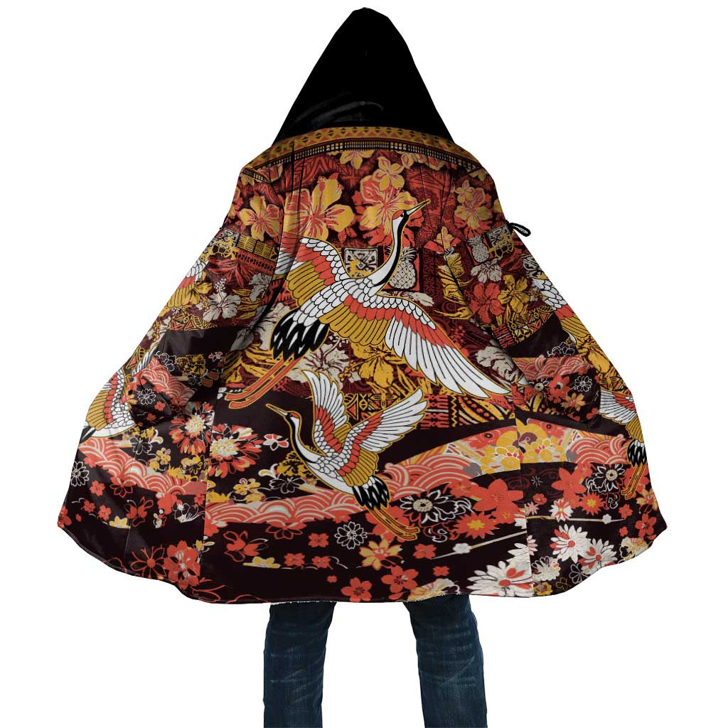 Japanese Hawaiian Crane Cloak Yellow Ochre Tapa Patchwork Pattern LT9 Unisex Yellow - Polynesian Pride