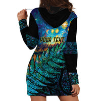 Matariki Te Tau Hou Maori Hoodie Dress New Zealand Silver Fern Night Starry Sky
