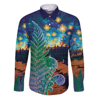 Personalised New Zealand Matariki Art Star Family Matching Puletasi and Hawaiian Shirt Koru Fern Night Starry Sky