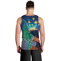 Personalised New Zealand Matariki Art Star Men Tank Top Koru Fern Night Starry Sky