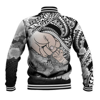 Personalised Polynesian Pride Happy Father Day Baseball Jacket I Love You Dad - Polynesian Tribal Black LT9 - Polynesian Pride