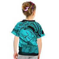 Polynesian Pride Happy Father Day Kid T Shirt I Love You Dad - Polynesian Tribal Aqua LT9 - Polynesian Pride