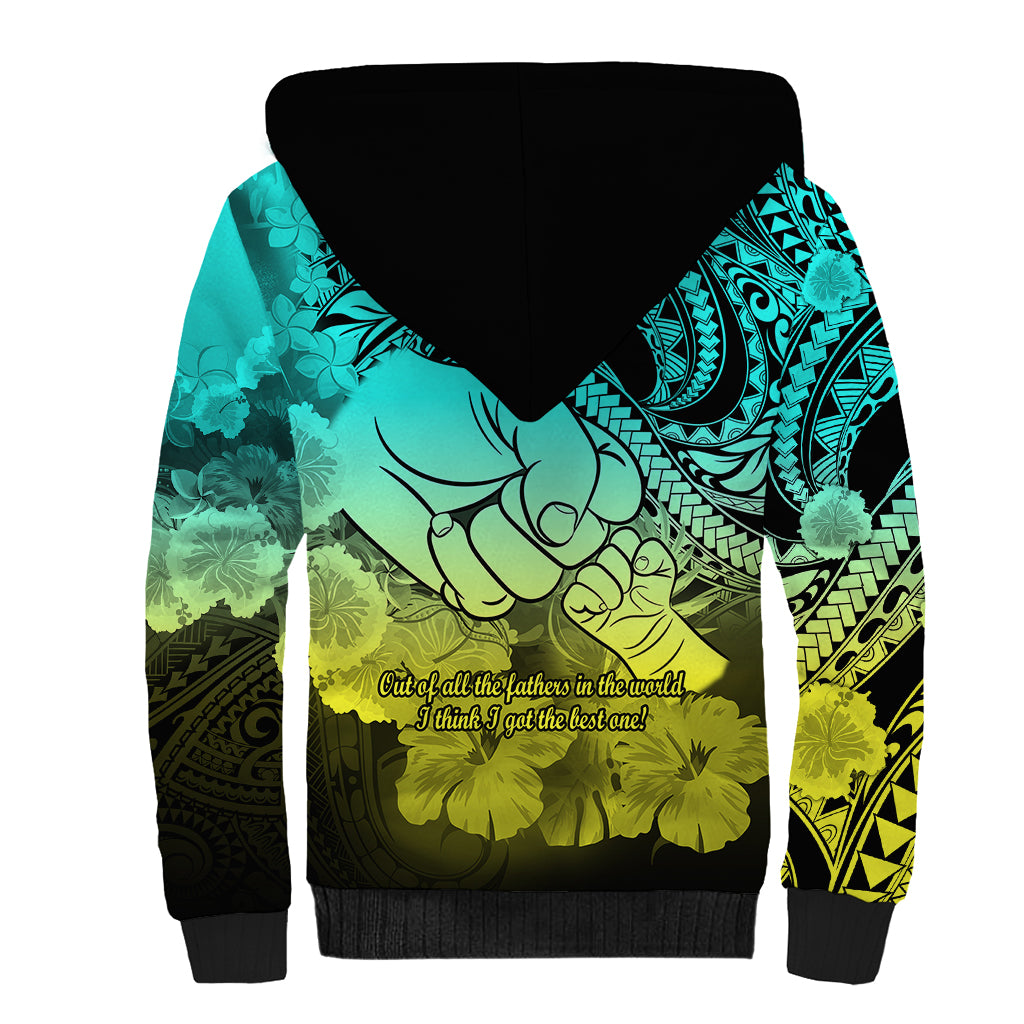 Polynesian Pride Happy Father Day Sherpa Hoodie I Love You Dad - Polynesian Tribal Gradient 1 LT9 - Polynesian Pride