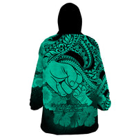 Polynesian Pride Happy Father Day Wearable Blanket Hoodie I Love You Dad - Polynesian Tribal Green LT9 - Polynesian Pride