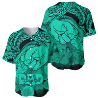 Personalised Polynesian Pride Happy Father Day Baseball Jersey I Love You Dad - Polynesian Tribal Green LT9 - Polynesian Pride