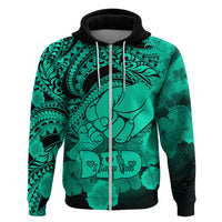 Custom Polynesian Pride Happy Father Day Hoodie I Love You Dad Polynesian Tribal Green LT9 Zip Hoodie Green - Polynesian Pride