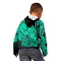 Personalised Polynesian Pride Happy Father Day Kid Hoodie I Love You Dad - Polynesian Tribal Green LT9 - Polynesian Pride