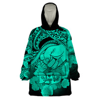 Personalised Polynesian Pride Happy Father Day Wearable Blanket Hoodie I Love You Dad - Polynesian Tribal Green LT9 One Size Green - Polynesian Pride