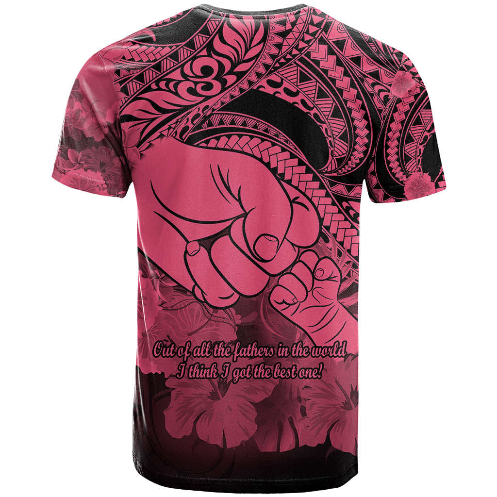 Polynesian Pride Happy Father Day T Shirt I Love You Dad Polynesian Tribal Pink LT9 - Polynesian Pride