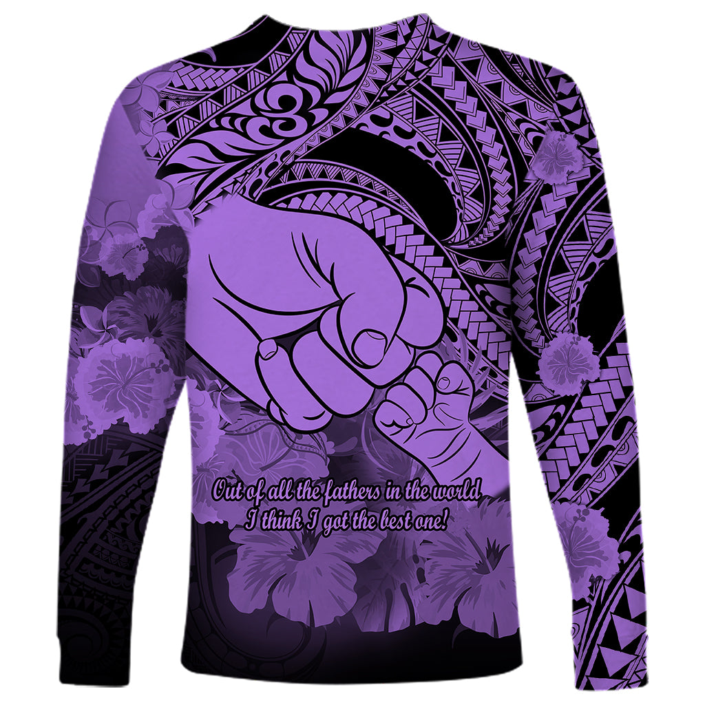 Polynesian Pride Happy Father Day Long Sleeve Shirt I Love You Dad - Polynesian Tribal Purple LT9 - Polynesian Pride