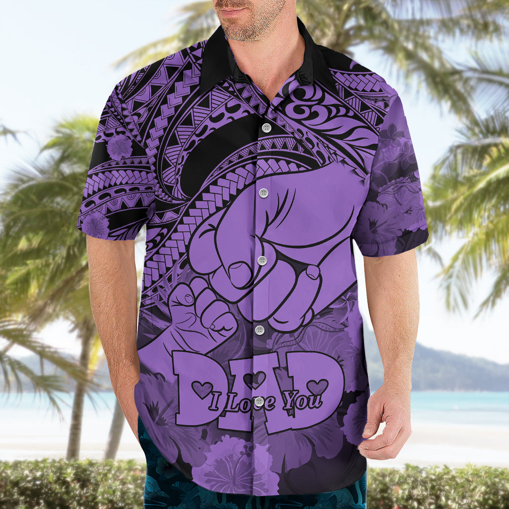 Personalised Polynesian Pride Happy Father Day Hawaiian Shirt I Love You Dad - Polynesian Tribal Purple LT9 - Polynesian Pride