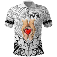 Custom Polynesian Fathers Day Gift For Dad Polo Shirt Super Father In The World Black Polynesian Pattern LT9 Black - Polynesian Pride