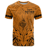 Polynesian Fathers Day Gift For Dad T Shirt Super Father In The World Gold Polynesian Pattern LT9 Gold - Polynesian Pride