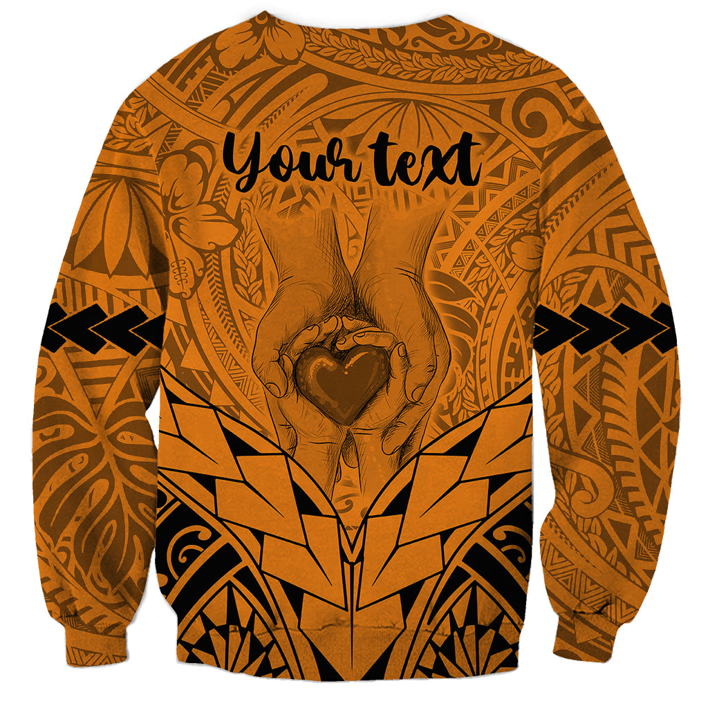 Personalised Polynesian Father's Day Gift For Dad Sweatshirt Super Father In The World - Gold Polynesian Pattern LT9 - Polynesian Pride