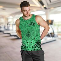 Polynesian Father's Day Gift For Dad Men Tank Top Super Father In The World - Green Polynesian Pattern LT9 - Polynesian Pride