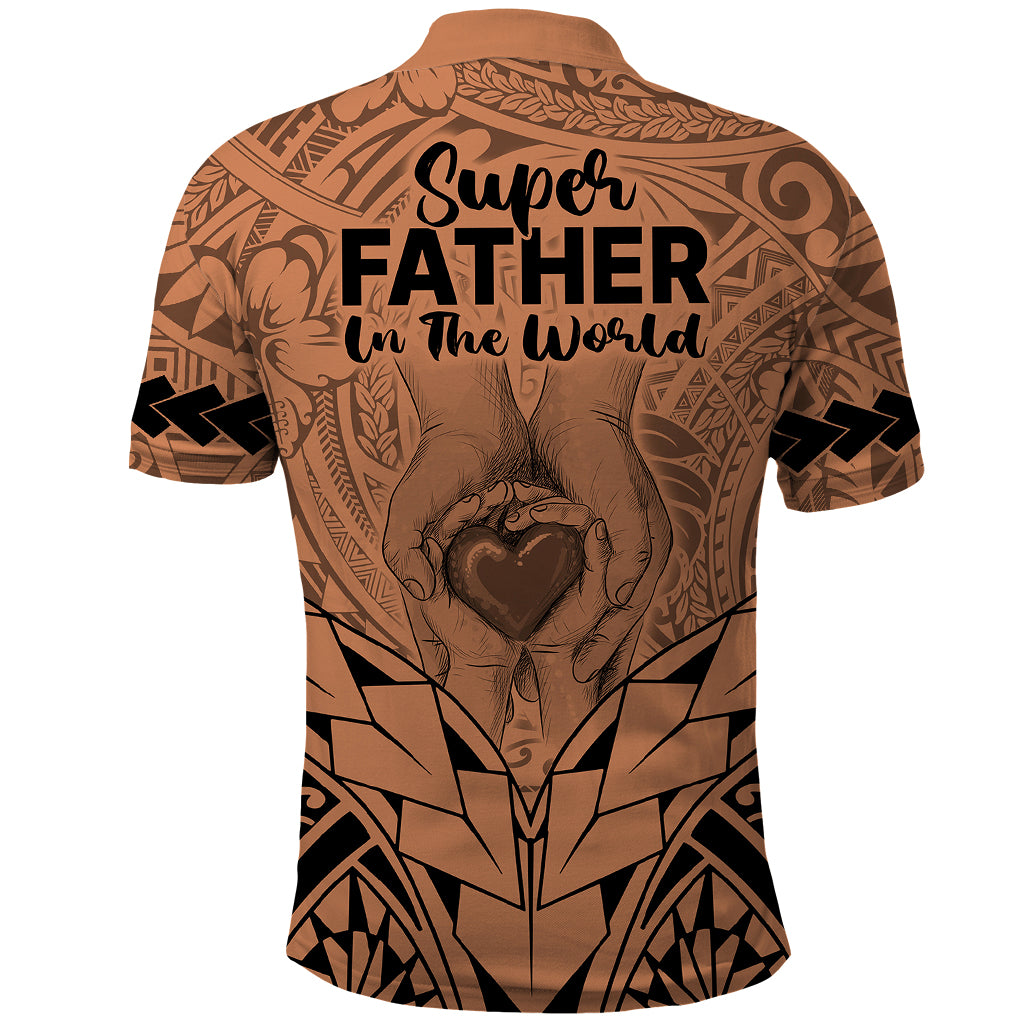 Polynesian Fathers Day Gift For Dad Polo Shirt Super Father In The World Nude Polynesian Pattern LT9 - Polynesian Pride