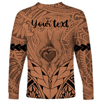 Personalised Polynesian Father's Day Gift For Dad Long Sleeve Shirt Super Father In The World - Nude Polynesian Pattern LT9 - Polynesian Pride