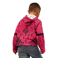 Personalised Polynesian Father's Day Gift For Dad Kid Hoodie Super Father In The World - Pink Polynesian Pattern LT9 - Polynesian Pride