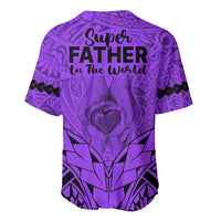 Polynesian Father's Day Gift For Dad Baseball Jersey Super Father In The World - Purple Polynesian Pattern LT9 - Polynesian Pride