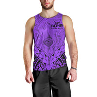 Personalised Polynesian Father's Day Gift For Dad Men Tank Top Super Father In The World - Purple Polynesian Pattern LT9 - Polynesian Pride