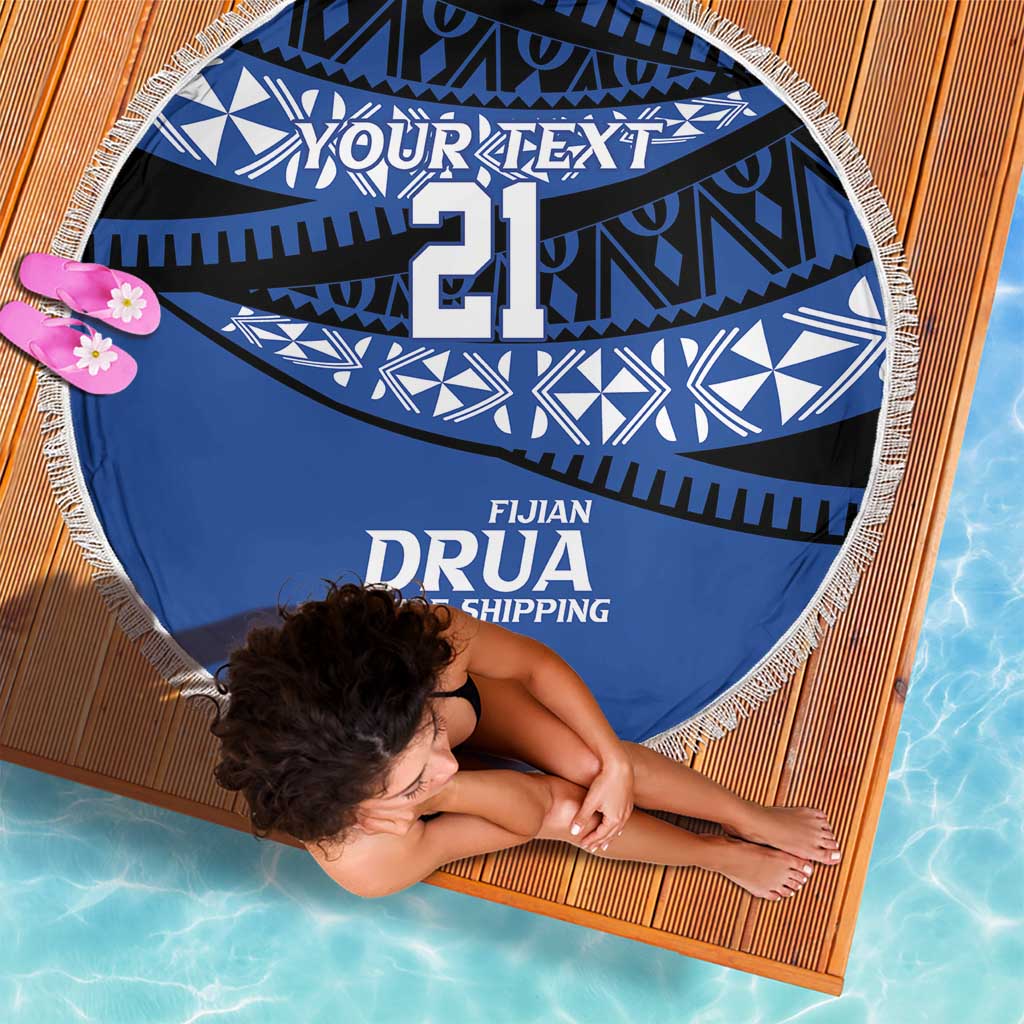 Fiji Rugby Pacific Custom Beach Blanket Pasifika Tapa Pattern