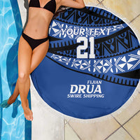 Fiji Rugby Pacific Custom Beach Blanket Pasifika Tapa Pattern