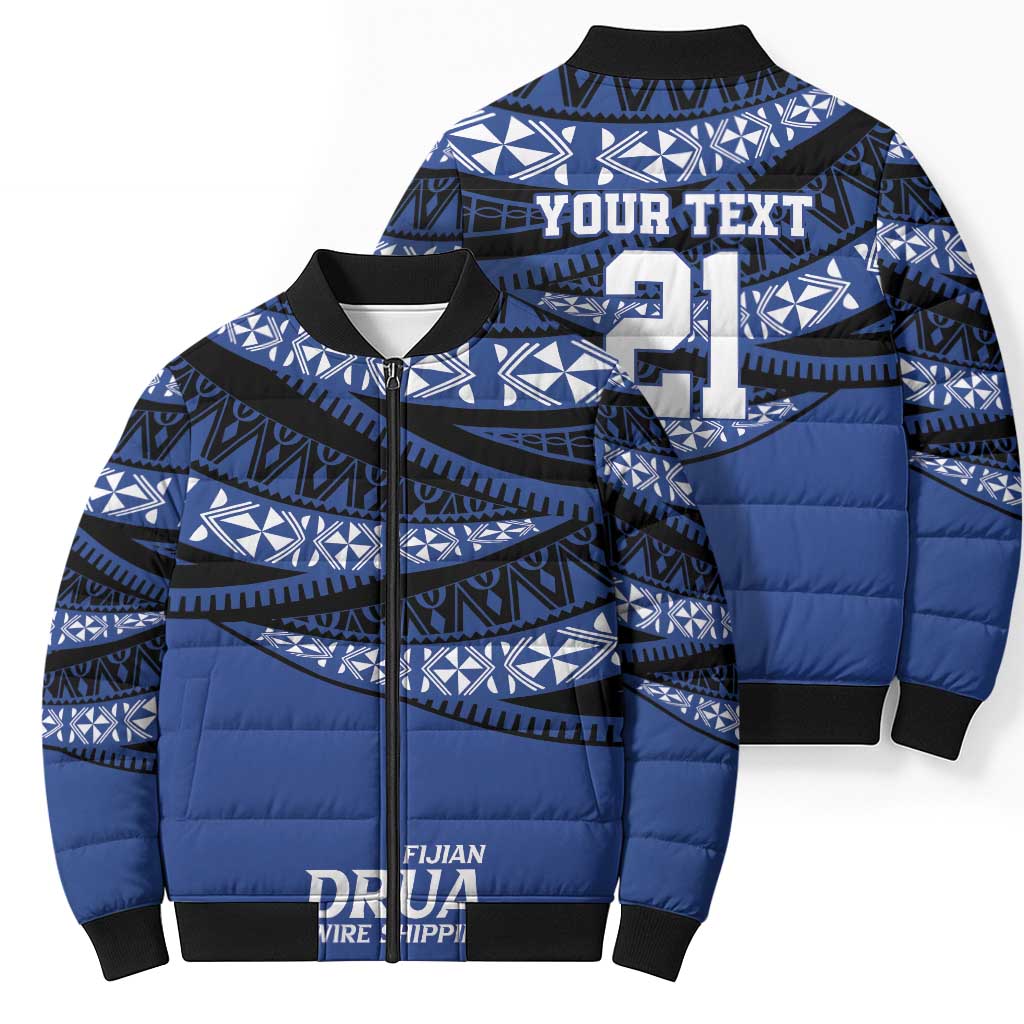 Fiji Rugby Pacific Custom Bomber Puffer Jacket Pasifika Tapa Pattern - Polynesian Pride