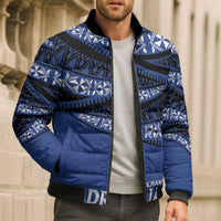 Fiji Rugby Pacific Custom Bomber Puffer Jacket Pasifika Tapa Pattern - Polynesian Pride
