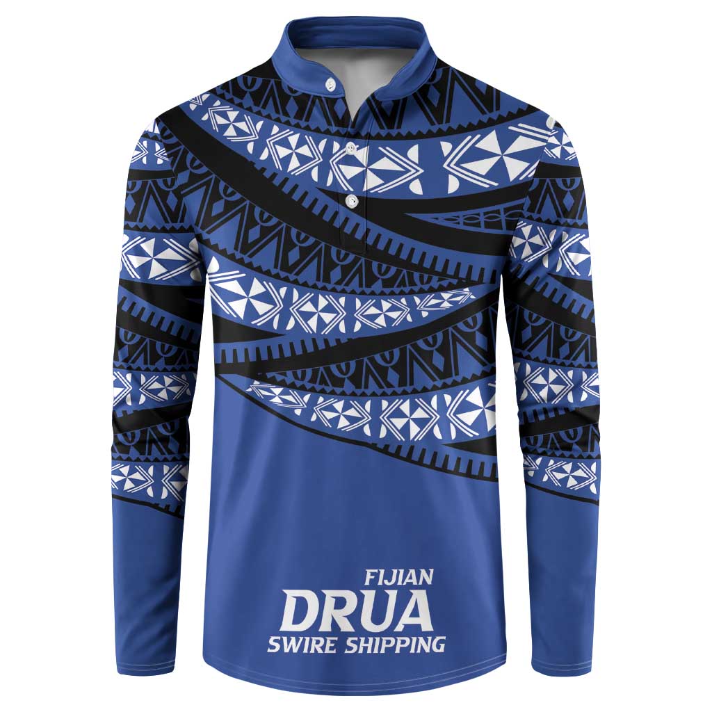 Fiji Rugby Pacific Custom Button Sweatshirt Pasifika Tapa Pattern