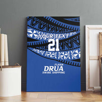 Fiji Rugby Pacific Custom Canvas Wall Art Pasifika Tapa Pattern