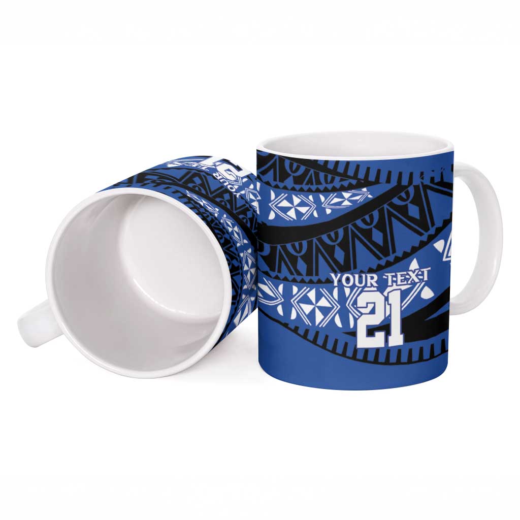 Fiji Rugby Pacific Custom Ceramic Mug Pasifika Tapa Pattern - Polynesian Pride