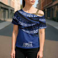 Fiji Rugby Pacific Custom Cross Shoulder Shirt Pasifika Tapa Pattern - Polynesian Pride