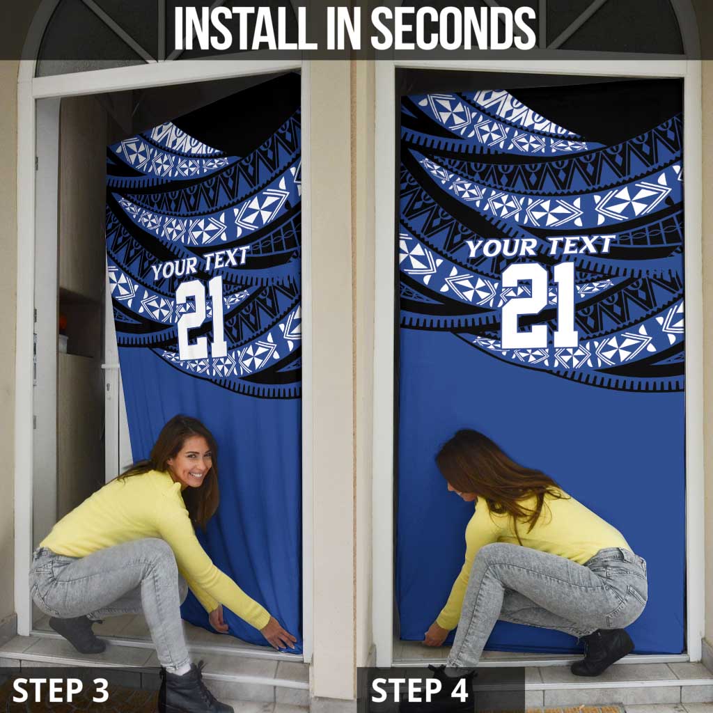 Fiji Rugby Pacific Custom Door Cover Pasifika Tapa Pattern - Polynesian Pride