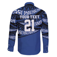 Fiji Rugby Pacific Custom Family Matching Off Shoulder Short Dress and Hawaiian Shirt Pasifika Tapa Pattern