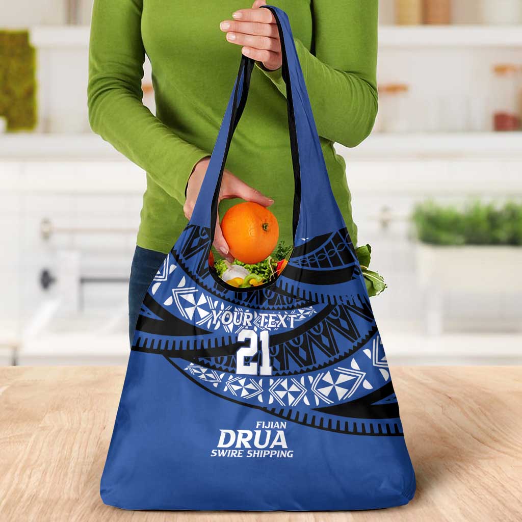 Fiji Rugby Pacific Custom Grocery Bag Pasifika Tapa Pattern