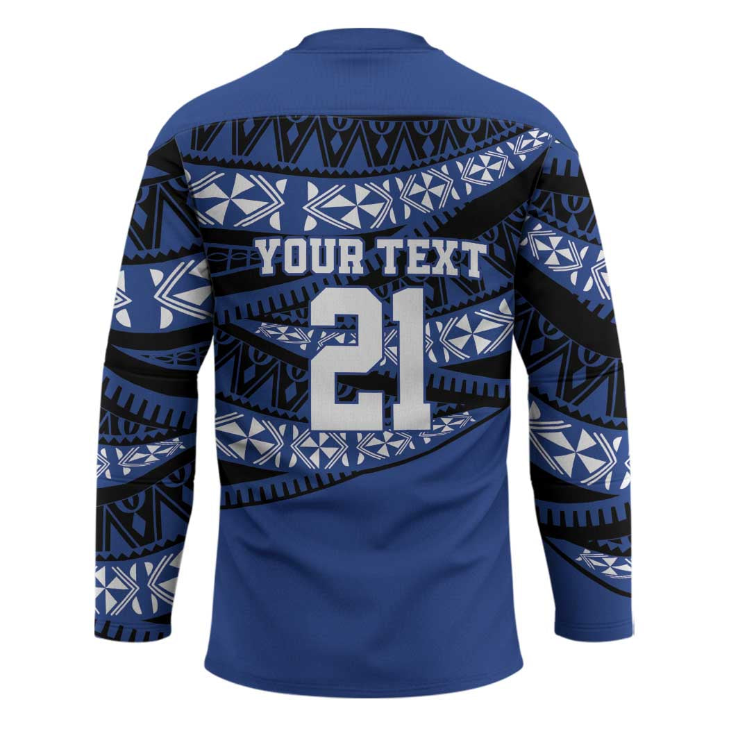 Fiji Rugby Pacific Custom Hockey Jersey Pasifika Tapa Pattern - Polynesian Pride